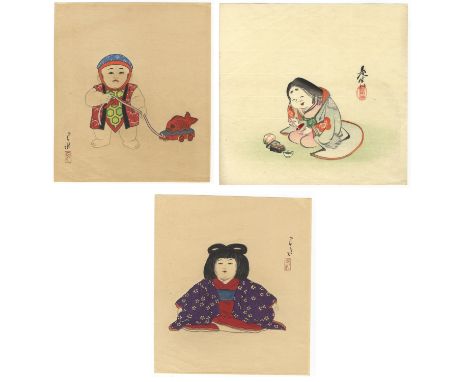 Set of 3 prints:   Artist: Hasui Kawase (1883-1957) / Zeshin Shibata (1807-1891) / Hasui Kawase (1883-1957)   Title: A Standi