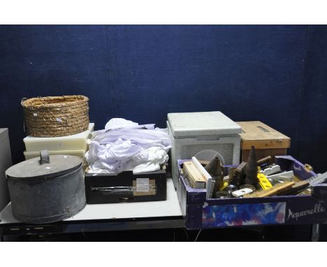 A COLLECTION OF BEE KEEPING EQUIPMENT including Nuc Boxes, Feeders, Smokers, Tools, Bee suits and jackets etc