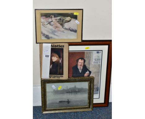 TED JONES (IRISH 1952-2017) 'MIKE HEALY/THUNDERING MIKE' an artist proof print, seated portrait, signed to lower margin, appr