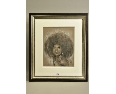 ZINSKY (BRITISH CONTEMPORARY) 'DIANA ROSS/THE SUPREMES', a monochrome portrait of the Motown superstar, signed bottom right, 