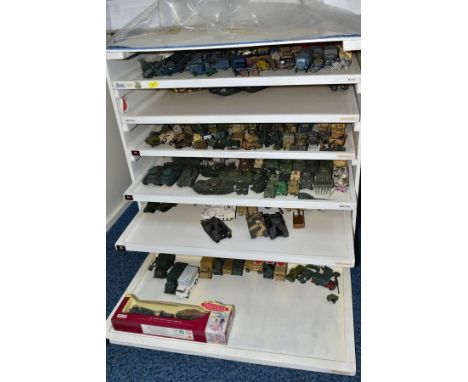 A QUANTITY OF CONSTRUCTED PLASTIC BRITISH MILITARY VEHICLE KITS, assorted R.A.F. And Army models, all have been constructed a