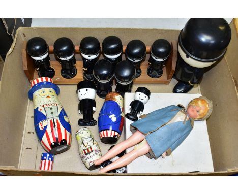 A QUANTITY OF ASSORTED HOMEPRIDE FRED FLOUR SIFTERS/SHAKERS, CRUETS AND EGG CUPS, ETC, some with both eyes open and some with