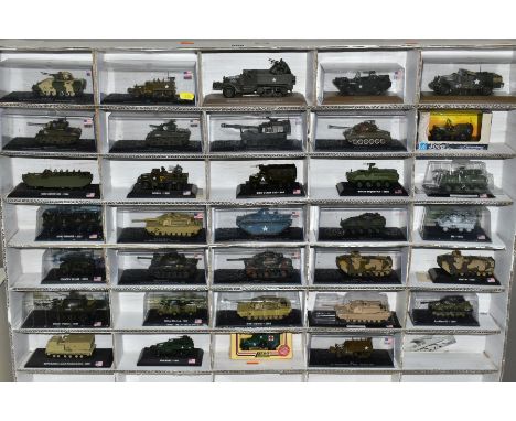 A QUANTITY OF BOXED MAINLY AMER DIECAST AMERICAN MILITARY VEHICLES, majority approximately 1/72 scale, all appear complete an