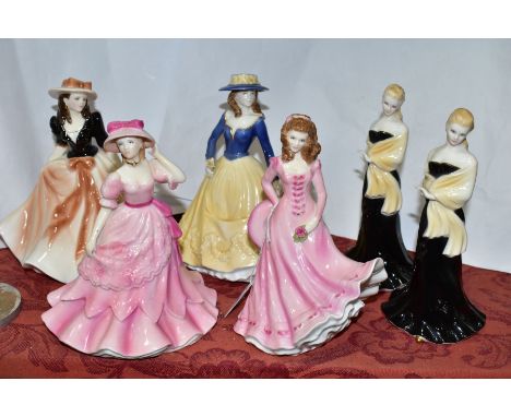 SIX ROYAL WORCESTER LES PETITES FIGURES, 'Sarah', 'Jennifer', two 'Lucy', 'Caroline' and 'Elizabeth (flower chipped) (6) (Con