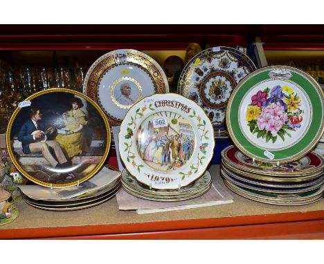 TWENTY FIVE COLLECTORS PLATES, to include four Norman Rockwell designs, ten Chelsea Flower Show plates 1981-1990 (Minton, Roy