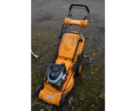 A PARTNER 417S PETROL SELF PROPELLED LAWNMOWER with grass box (pulls freely, engine turns but not starting) (key)