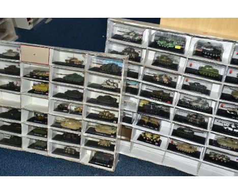 A QUANTITY OF BOXED MAINLY AMER DIECAST ASSORTED MILITARY VEHICLES, majority approximately 1/72 scale, assorted models of Bri