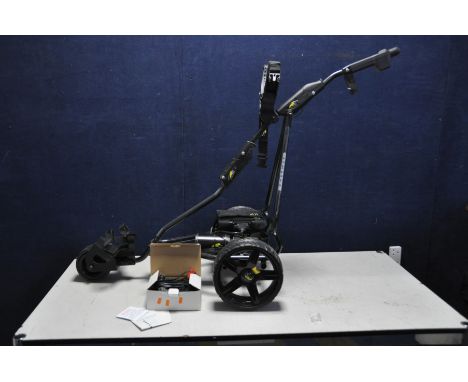 A POWACADDY ELECTRIC GOLF TROLLEY (PAT pass and working) this item looks unused and some items removed from packaging