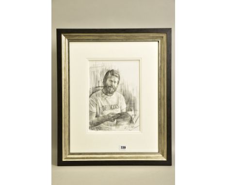 ZINKSY (BRITISH CONTEMPORARY), 'BRIAN WILSON - THE BEACH BOYS', a portrait study of the music legend, signed bottom right, pe