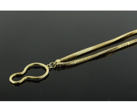 A Vintage Cartier unmarked gold pendant on articulated chain, engraved Cartier, London, length excluding loop 34mm, gross wei