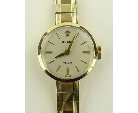 A lady's 9ct gold Rolex Precision wristwatch, mechanical wind 17 ruby movement, case no. 11033, case width 20mm, gross weight