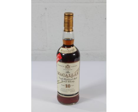 The Macallan Single Highland Malt Scotch Whisky 10 Year Old 100 Proof 750ml.