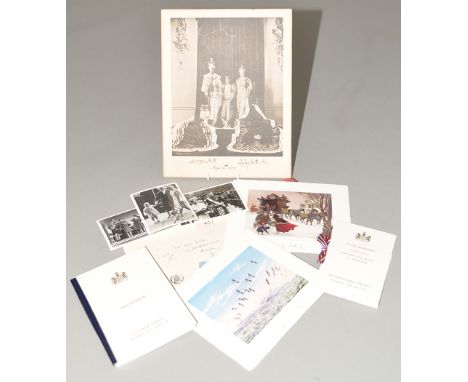 Two Christmas Card Calenders signed by Her Majesty Queen Elizabeth II and one by Prince Philip, The Duke of Edinburgh, in env