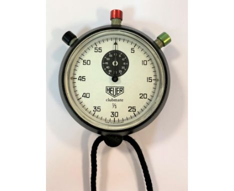 c1980, the white 'panda' dial, 50mm diameter, with black Arabic numerals, black centre sweep and bar seconds track, black sub