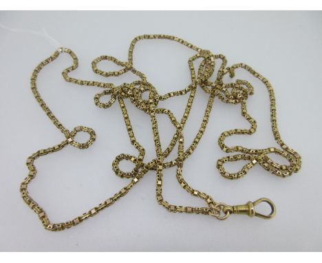 the fancy squared anchor link chain with all links supple and smooth running, length 150cm, stamped '15c', both ends attached