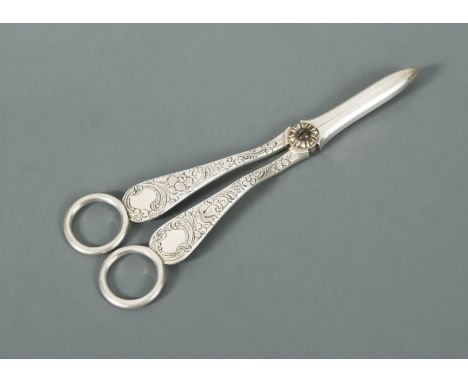by John Aldwinckle &amp; Thomas Slater, London 1886, the flat handles engraved both sides with scrolls and foliage to simple 