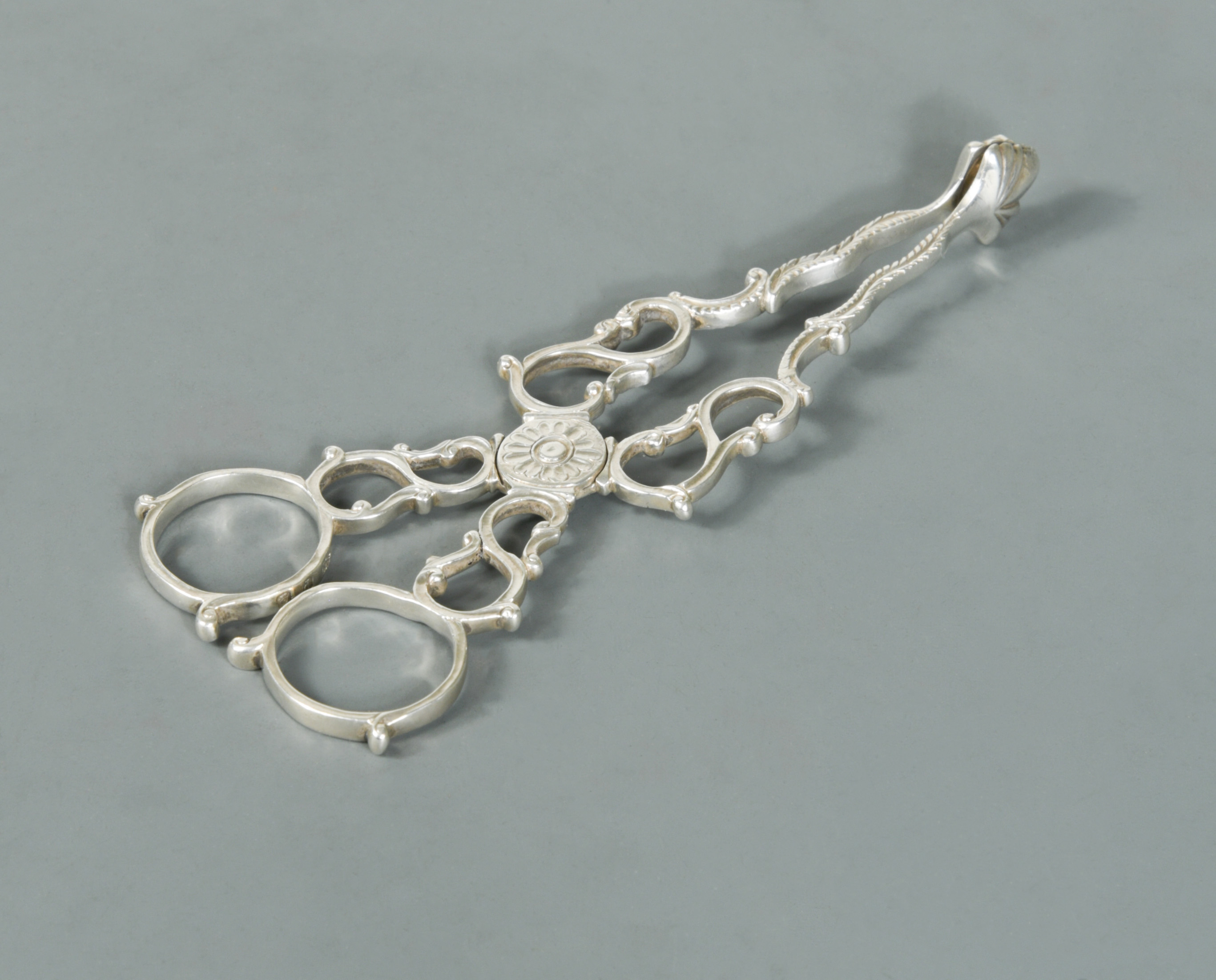 Dublin A very rare pair of Victorian silver tea tongs, in Cheffins