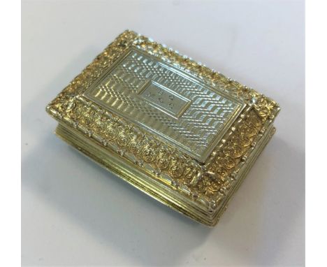 probably by Thomas Shaw, Birmingham 1828, of rectangular form, the decorated border around a central engine turned section, t