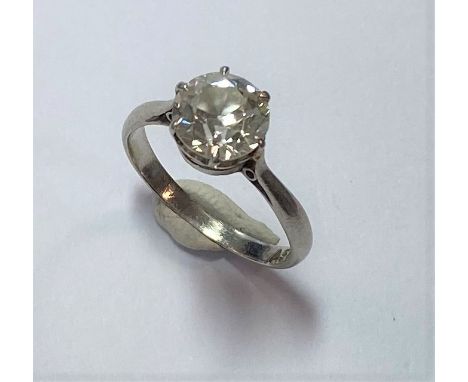 claw set old European cut diamond, approximately 7.15 x 7.1 x 4.4mm, estimated approximate weight 1.40ct, assessed colour, J/