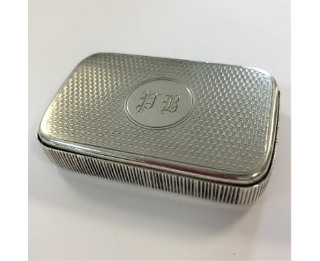 by Henry William Dee, London 1870, of rectangular form with rounded sides, decorated with engine turned engraving all over, m