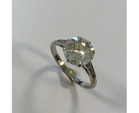 claw set old European cut diamond of approximately 9.2 x 9.3 x 4.5mm, estimated approximate weight 2.40ct, assessed colour, J