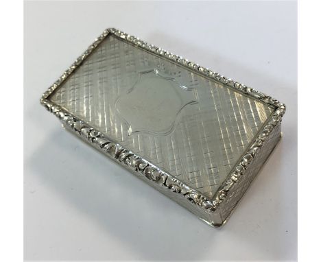 by Francis Clark, Birmingham 1840, of rectangular form, decorated all over with a chequerboard design of engine turned engrav