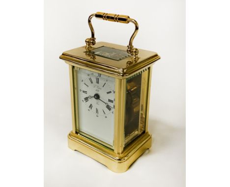 L' EPEE BRASS MANTLE CLOCK WITH CASE - 12 CMS (H) APPROX