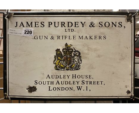 ENAMEL PURDEY &amp; SONS SIGN