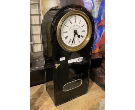 METAL MANTLE CLOCK - ALDER &amp; MACAY, EDINBURGH - 46CMS (H) A/F
