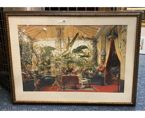 AFTER CHARLES GIRAUD PRINT OF INDOOR GARDEN 60CMS (H) X 91CMS  (W) - PRINT ONLY
