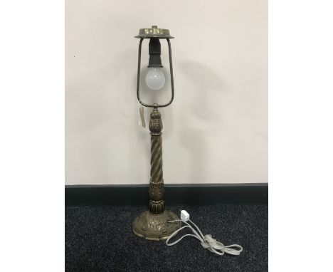 An ornate heavy brass table lamp (continental wiring)