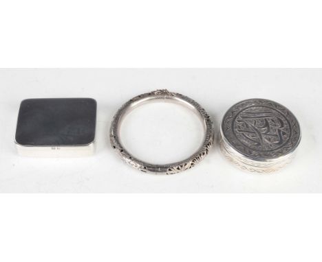 A George VI silver rectangular snuff box, Birmingham 1938 by Charles S. Green &amp; Co Ltd, weight 61.5g, length 5.4cm, an Eg