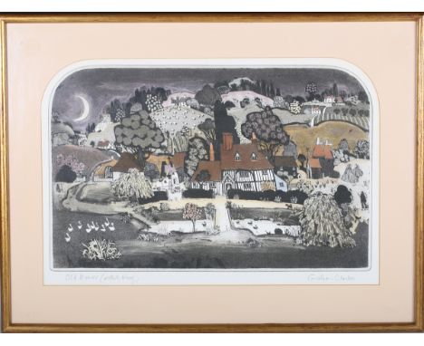 Graham Clarke - 'Old Manor', 20th century colour etching with aquatint, signed, titled and inscribed 'artist's proof' in penc