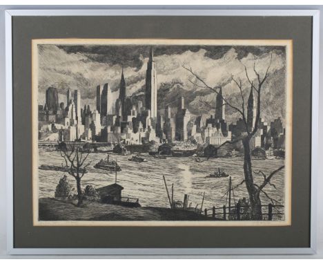 William Charles McNulty - 'After the Storm' (View of Manhattan, New York), 20th century etching, signed, titled and inscribed