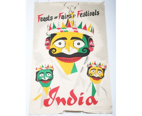 Government of India (publishers) - 'Feasts of Fairs and Festivals India' (Travel Poster), lithograph in colours, printed by N