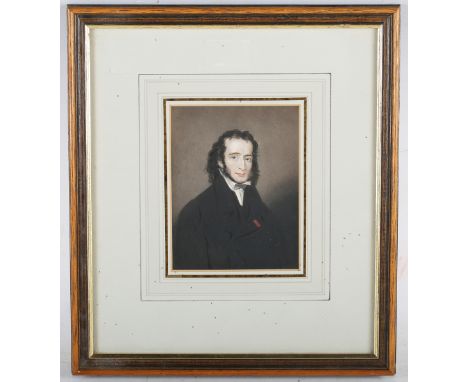 Henry Dawe, after Édouard Henri Théophile Pingret - Half Length Portrait of the Violinist Niccolò Paganini, 19th century mezz