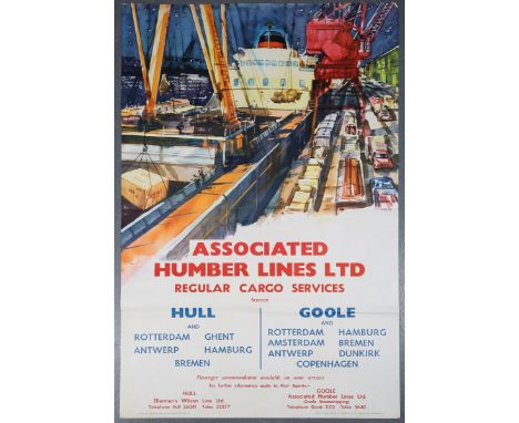Robert Johnston - 'Associated Humber Lines Ltd, Regular Cargo Service…' (Commercial Shipping Poster), offset lithograph, publ