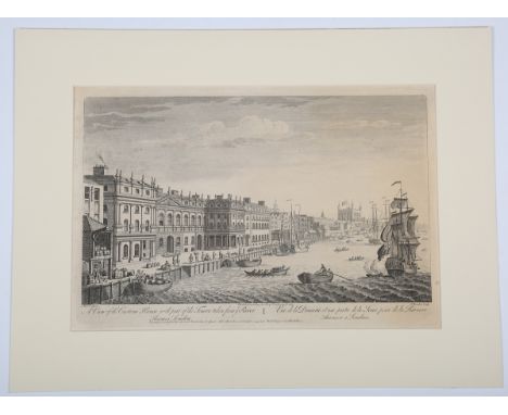 Thomas Bowles, after J. Maurer - 'A View of the Custom House with part of the Tower, taken from ye River Thames London', engr