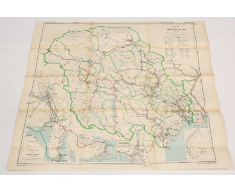 Directorate of Military Survey - 'Road Map of Telemark Fulke, Norway' (Second World War Road Map), colour lithograph, sheet s
