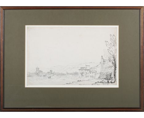 Italian School - 'Malino sull'Arno…', pen with ink over pencil, titled and dated 1820 recto, Christie's stencil verso, 22.5cm