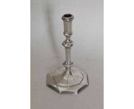 A good heavy Georgian style taper silver taper stick. Birmingham. By IS. Approx. 169 grams. Est. £100 - £150.