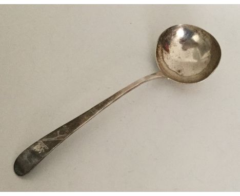 DUBLIN: An Irish silver OE pattern sauce ladle. Approx. 44 grams. Est. £20 - £30.