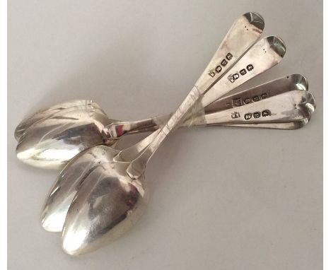 A set of six OE pattern silver teaspoons. London. Approx. 94 grams. Est. £30 - £50.