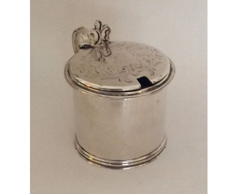 A good quality Victorian silver hinged top mustard pot with BGL. London 1863. By WE. Approx. 110 grams of weighable silver. E