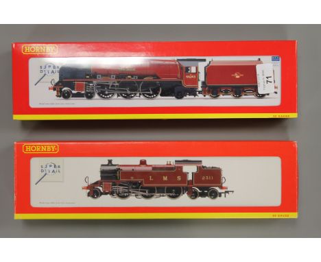 A Hornby OO gauge British Rail 4-6-2 Princess Coronation class locomotive engine, together with an LMS Fowler 2-6-4 class loc