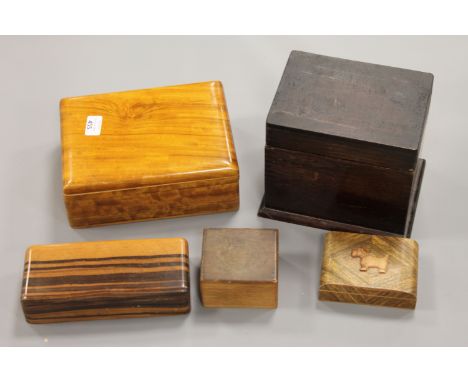 Five vintage wooden boxes. (5)