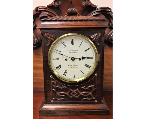 A mid-19th century rosewood and mother of pearl inlaid striking bracket clock, the enamel dial signed Willm. Dobbie, Falkirk,