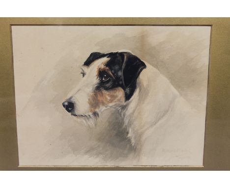 Rueben Ward Binks (1880-1950), Portrait study of a terrier, watercolour, signed and dated 1914, 33cm by 25cm. 