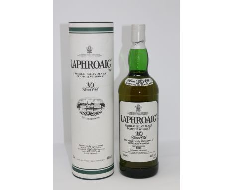 Laphroaig - Single Islay Malt Scotch Whisky, 10 years old, 1l, in presentation tube.