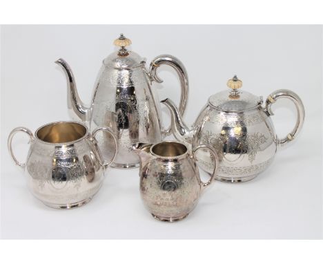 A good quality silver plated four piece tea service by Elkington & Co, the water jug 23cm high. (4) 